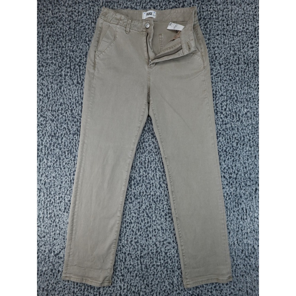 Paige Mayslie Trousers Womens 26‎ Tan Straight Leg Lyocell Stretch Chino